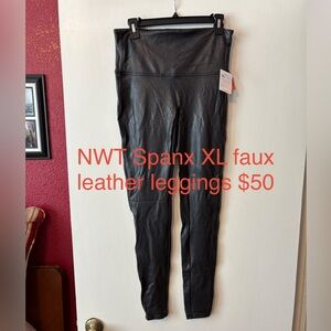 SPANX Black Faux Leather Leggings